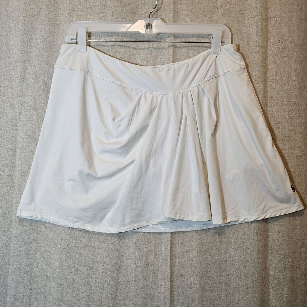 Lija Women's White Pleated Tennis Golf Skort Skirt Size Large Activewear